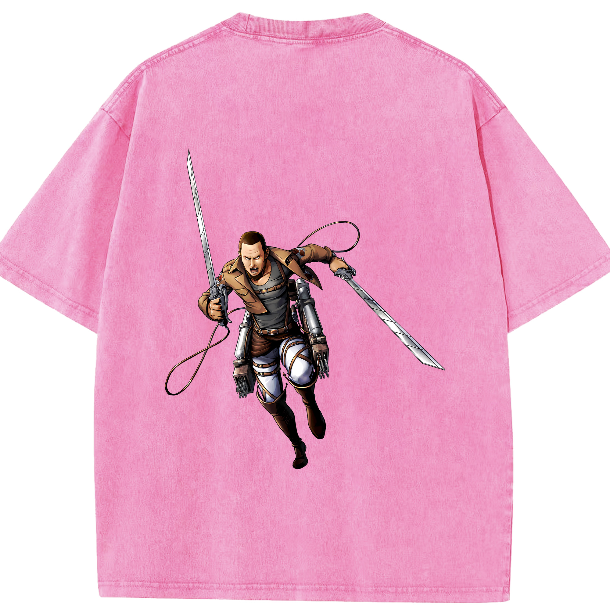 （画像用） 進撃の巨人 Attack on Titan 綿100% ヴィンテージ風 半袖Tシャツ（背面プリント）